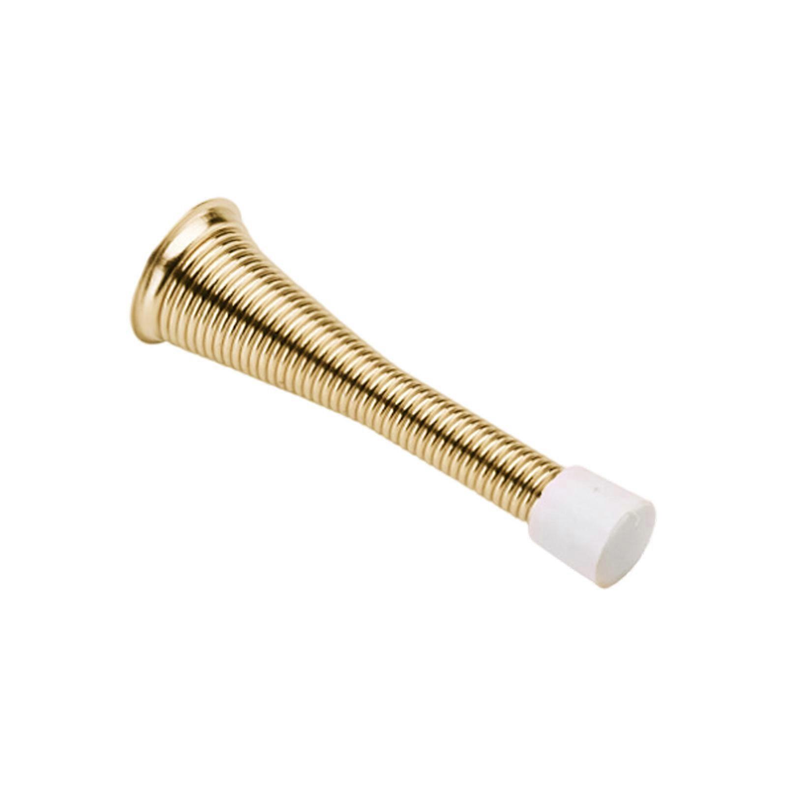 Easy Installation Spring Door Stops 83mm/85mm Wall Protector Flexible Spring Door Stoppers with Rubber Bumper Tip  Gold 83mm