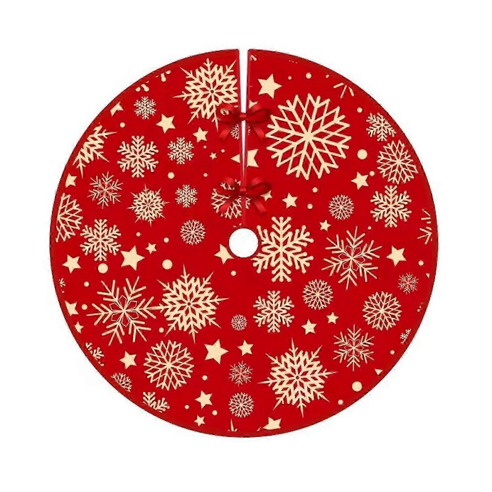 Christmas tree skirt with printed patterns for festive home decoration