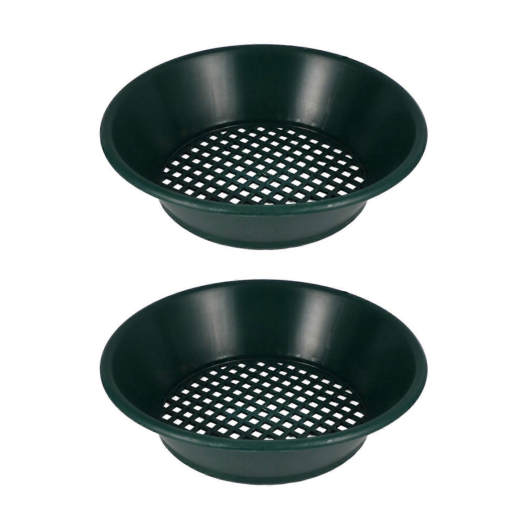 2Pc Green Gold Pan Sifting Classifier Mesh Screen Mining Sifter Metal Detecting Tool Panning Classif