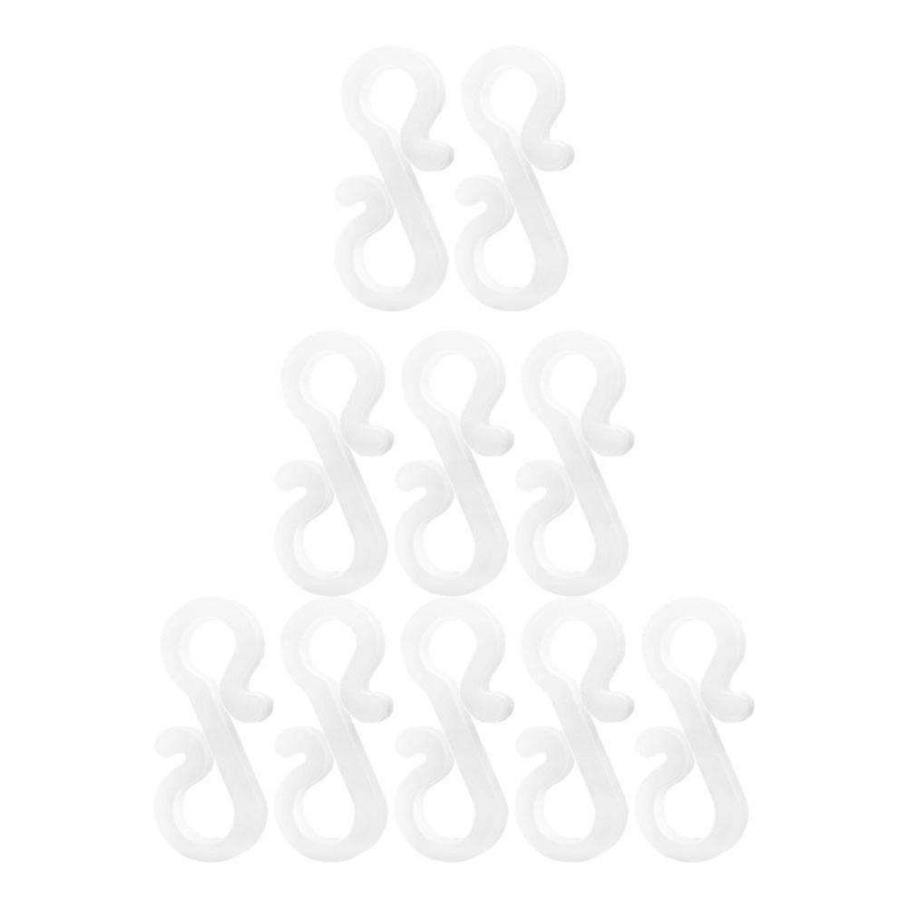 Christmas Hanging Hooks White Plastic Decorative Hook for 50Pcs Ornament Use