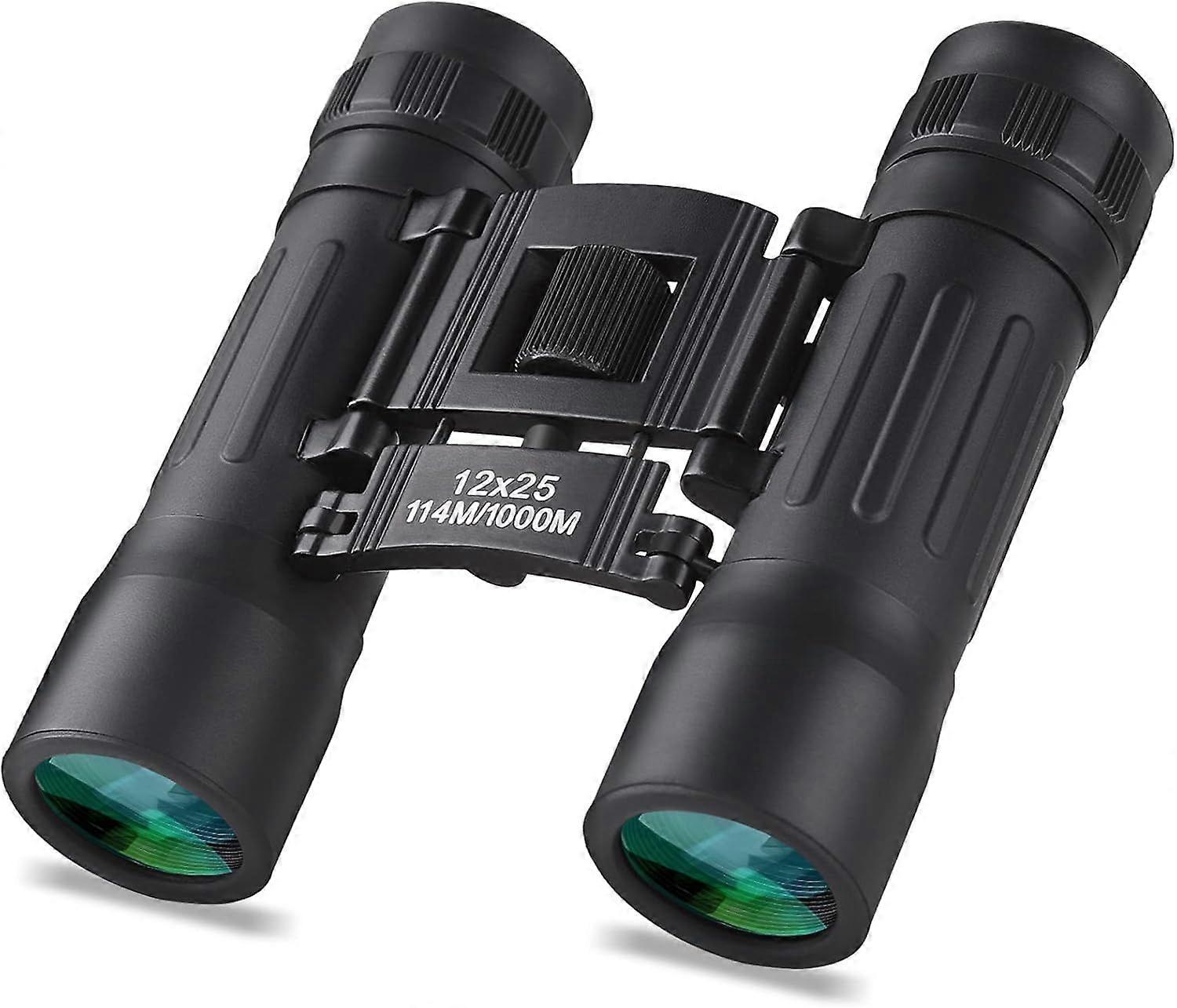 12x25 Compact Binoculars, High Powered Easy Focus Binoculars, Portable Large Eyepiece Binocular