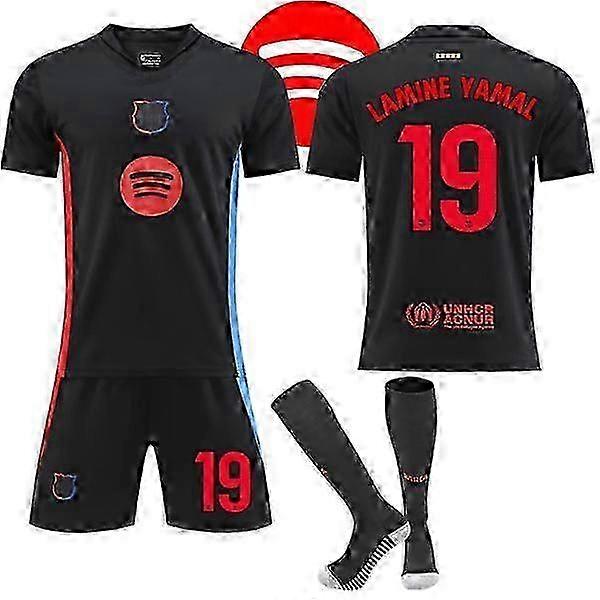 Barcelona Away Football Jersey Kids and Adults 2025-2025 With Socks No.19 Yamal No.19 Yamal L
