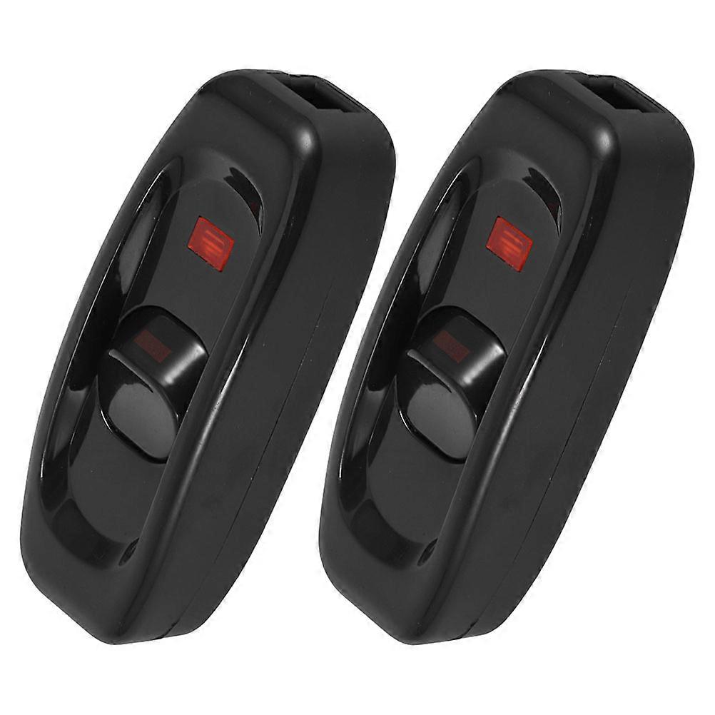 Push Button Switch Inline Cord Switch with Indicator Light 2Pcs