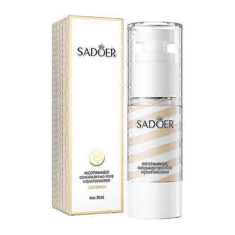 Nicotinamide Face Foundation, Full Coverage Foundation Soft Matte Foundation, Smooth Long Lasting 24HR Waterproof Foundation for Dry Skin