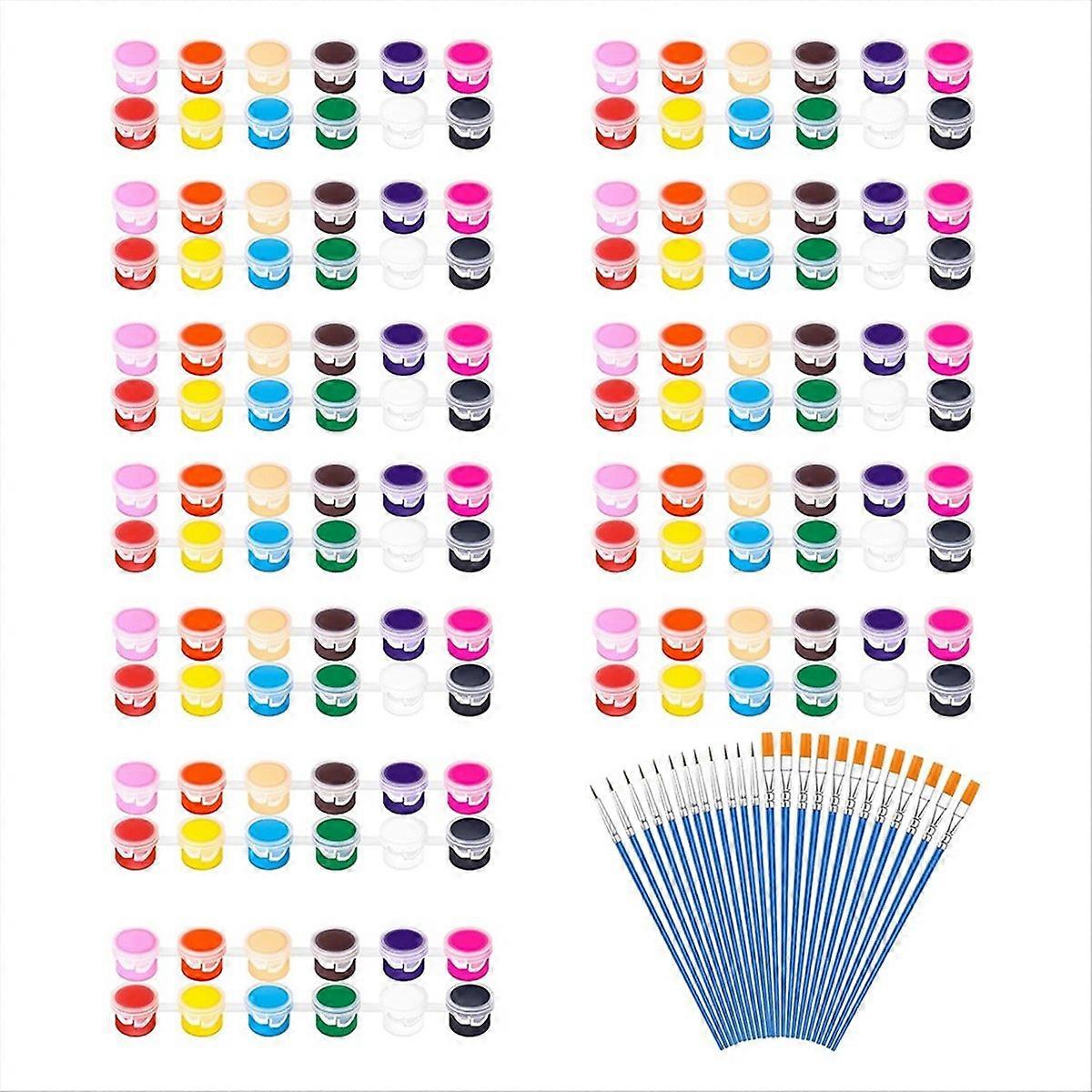 12 Pack 144Pcs Mini Acrylic Paint Set with Brushes