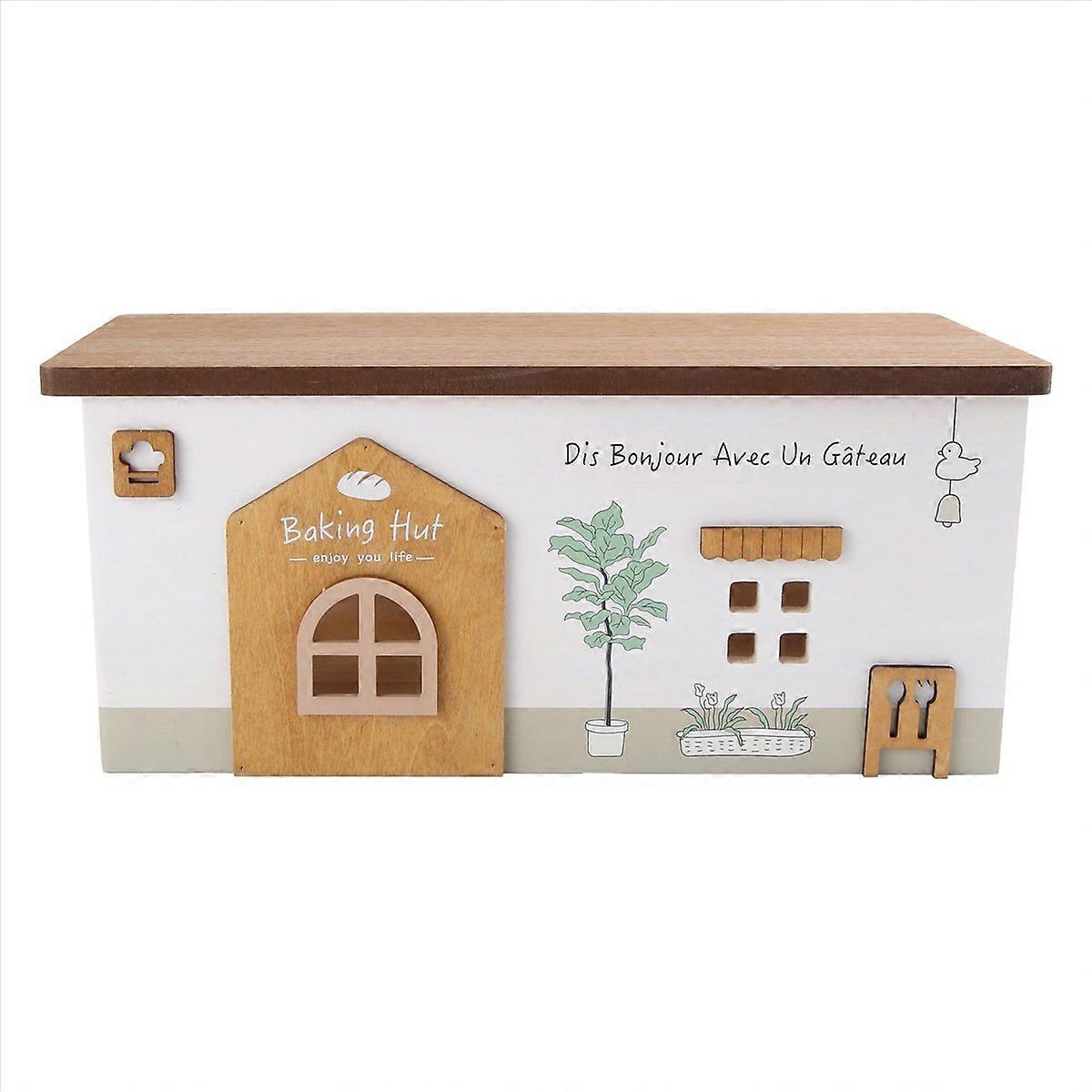 Cable Management Box, Wood Extension Cord Organizer