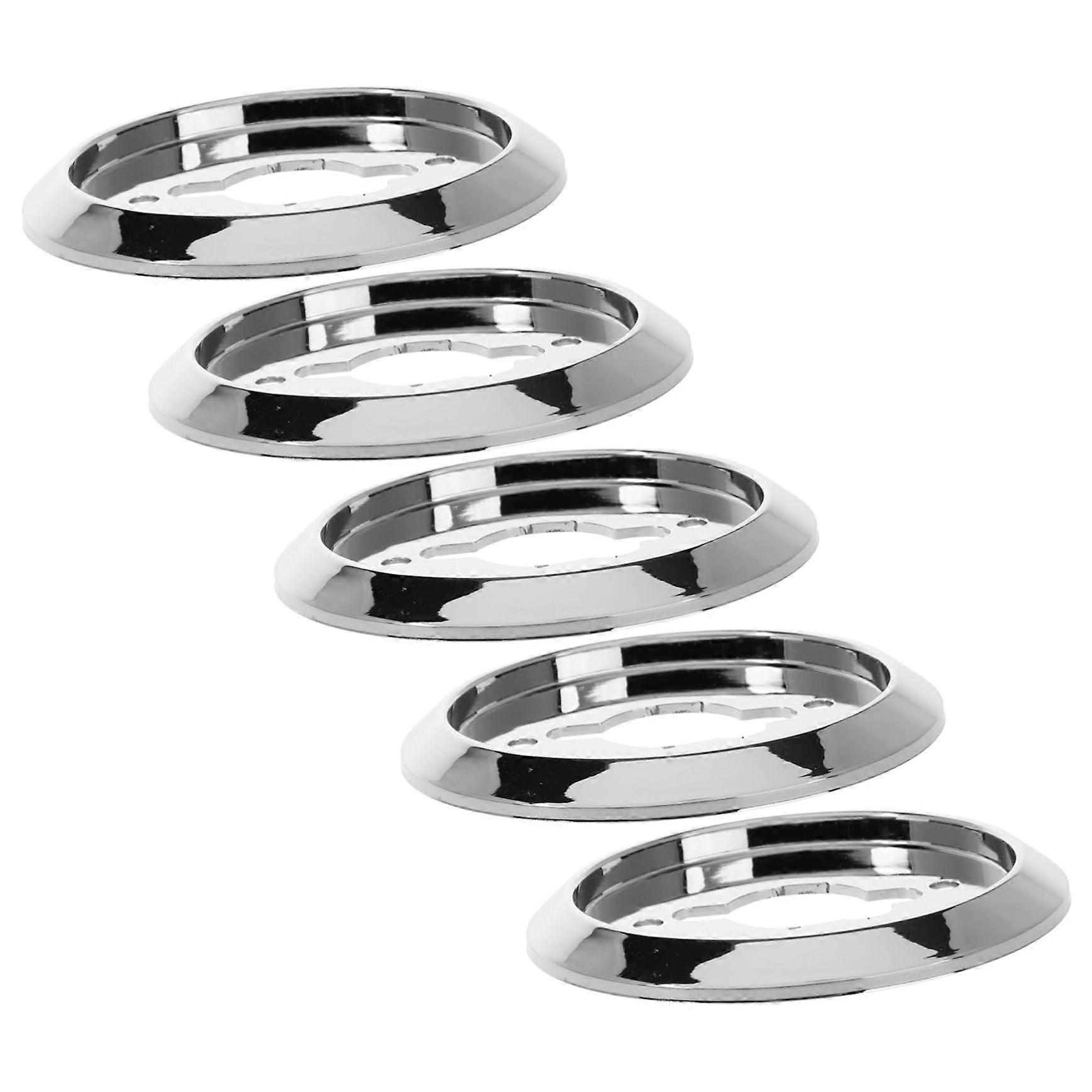 Gas Stove Knob Base Replacement ABS Plastic  Electroplated Silver Finish, 5 Pcs Grill Knobs For Cooktop Rotating Switch