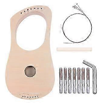 1 Set Handmade Lyre Harp DIY Kit Funny Children Fun Art 7 String Instrument
