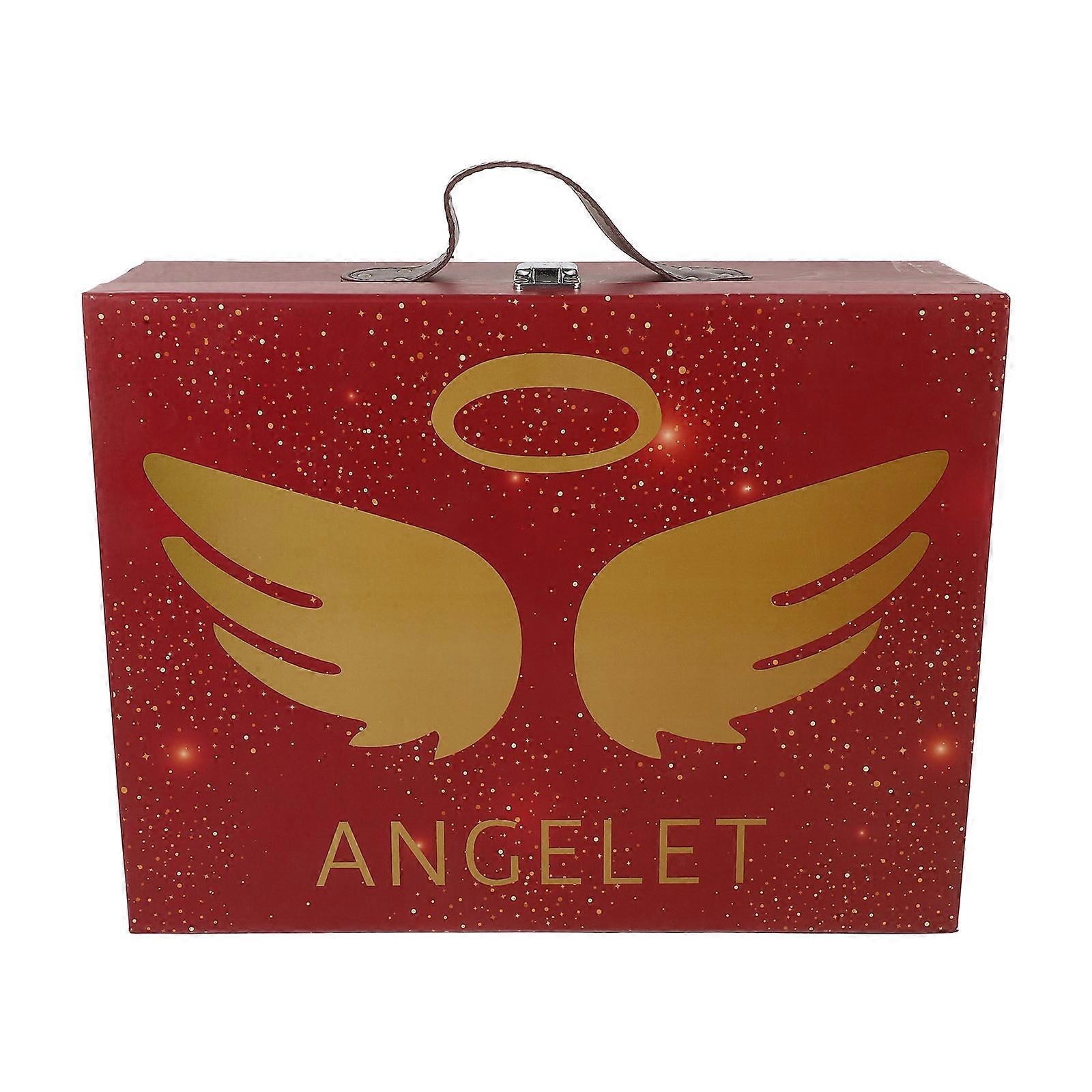 Paper Gift Packing Suitcase Box Red Small for 2Pcs Storage Use