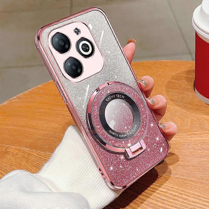 Plated Gradient Glitter Round Holder TPU Phone Case