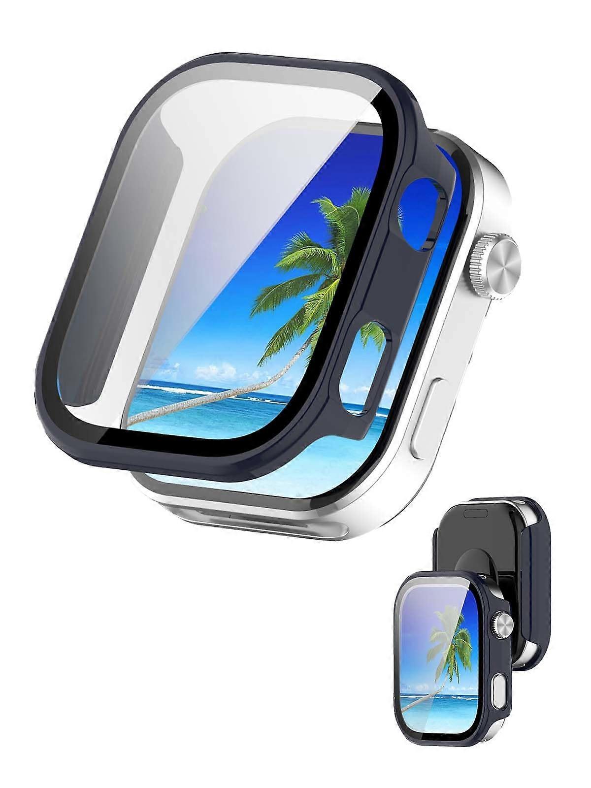 Screen Protector Case with 9H Tempered Glass, Full Coverage Hard PC Shell Blue for Redmi Watch 6