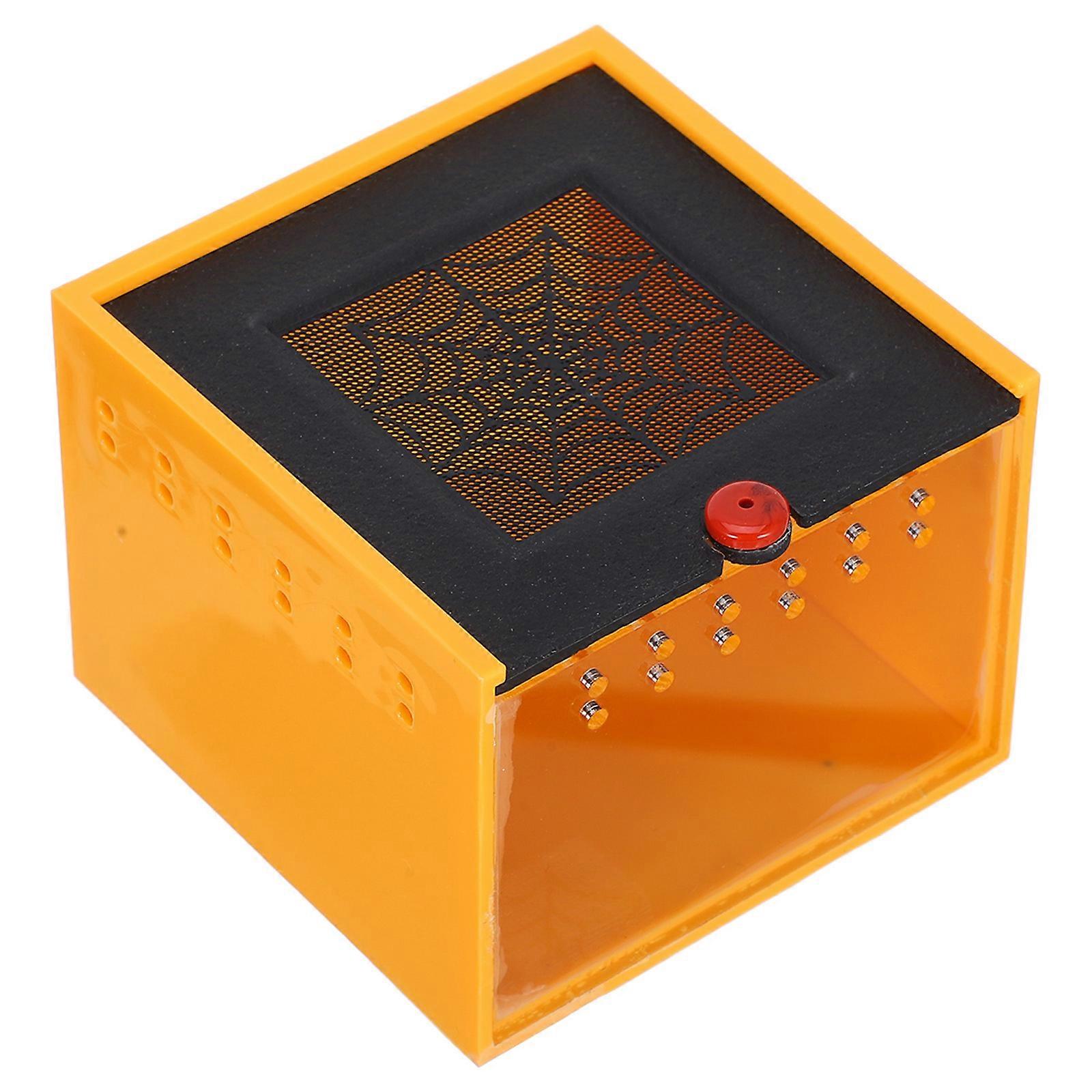 Orange Acrylic Jumping Spider Habitat for Pet Use with Ventilation and Easy Cleaning 12.5 x 8 x 8.5 Inches