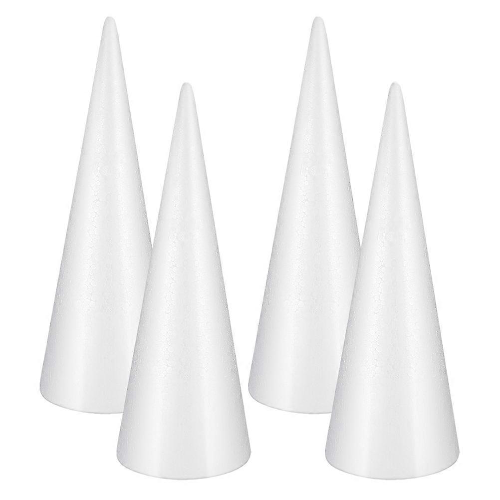 Decorative Foam Cones for Crafts Used in DIY Projects 4Pcs White Solid Foam