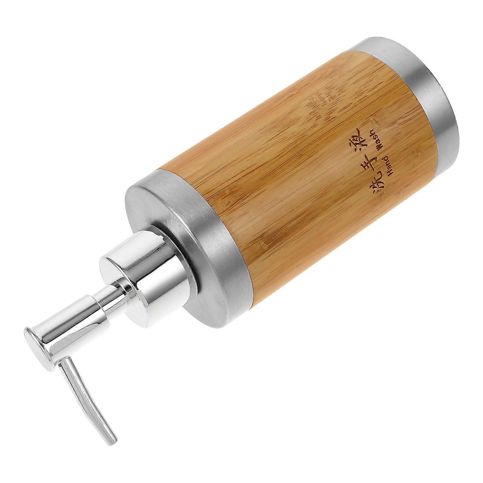 Bamboo and Plastic Soap Dispenser with Pump for Bathroom Kitchen Storage Multi Color 7.8 oz