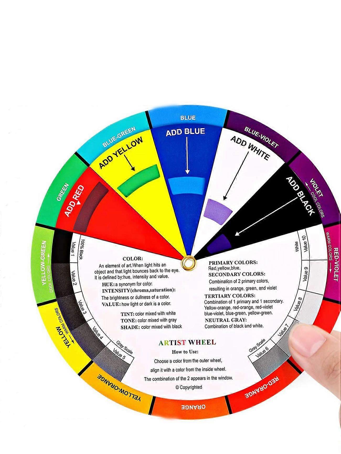 Bview Art Color Mixing Wheel for Artist and School Learning Guide Art Class Teaching Tool