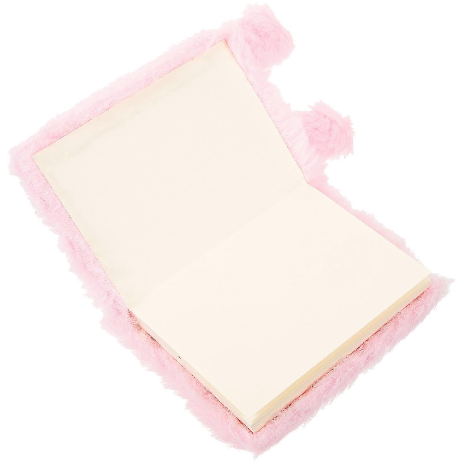 Cartoon Notepad for Taking Notes 2Pcs Plush Diary Book Pink Girl Accessory