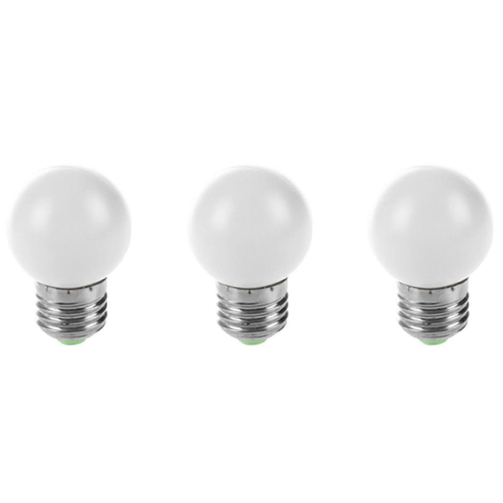 3X E27 LED Light White Bulb Plastic Bulb (0.5W Power, White)