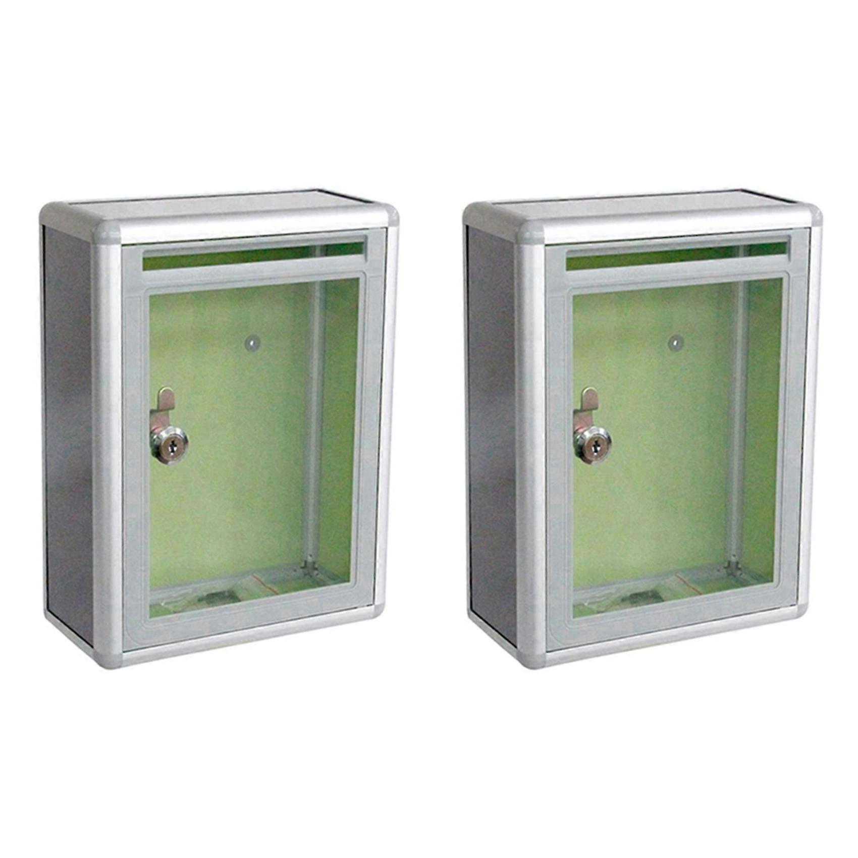 2X Proposal Box with Lock and Key Small Lockable Metal Wall Mounted Home Office Proposal Box