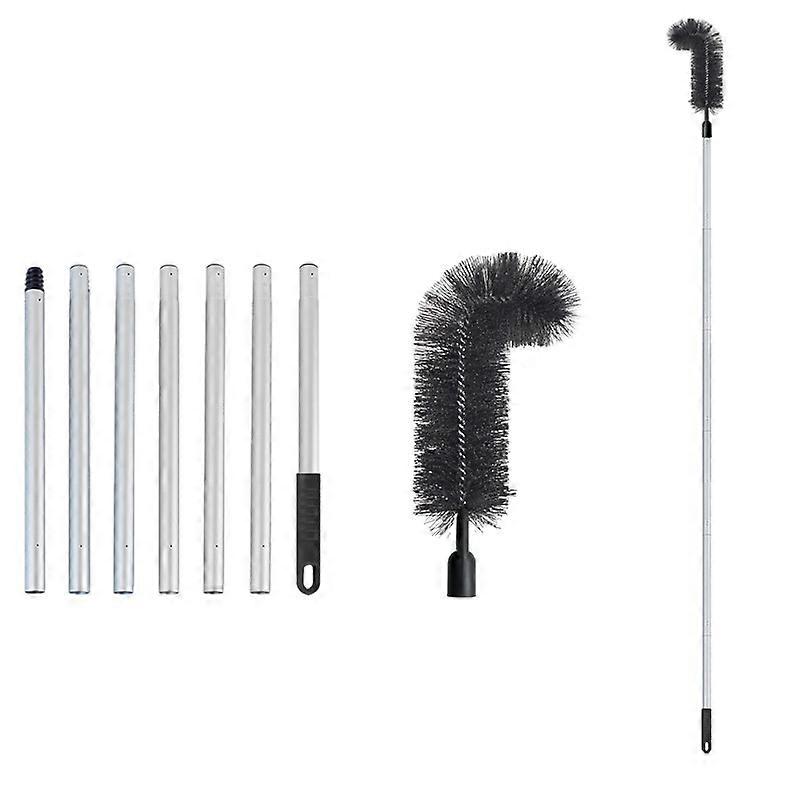 Extendable Gutter Cleaning Tool Set, 7-Section,  Long Adjustable Gutter Cleaner & Brush, Rain Gutter Cleaning Tool for Easy Clean