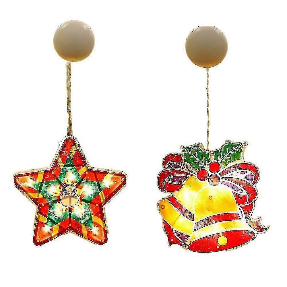 Christmas Window Decor Lights, Sucker Window Hanging Light String Christmas Party Decor Gift, Small