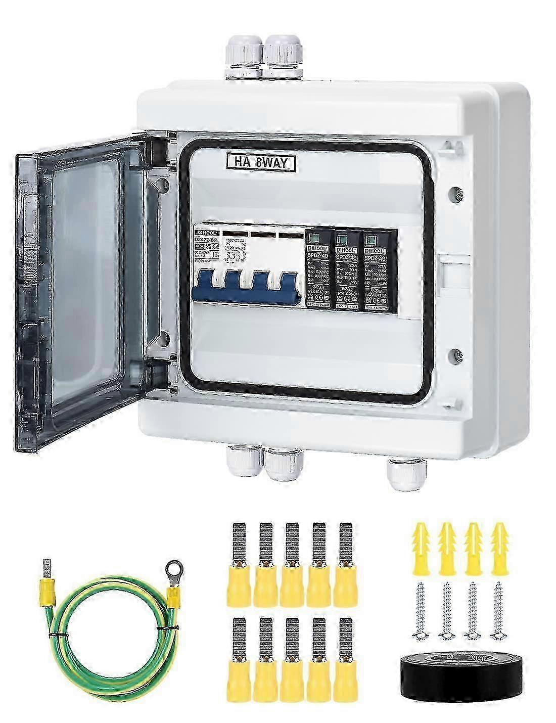 PV System DC Surge Protector, 500VDC 40A Circuit Breaker with Lightning Protection