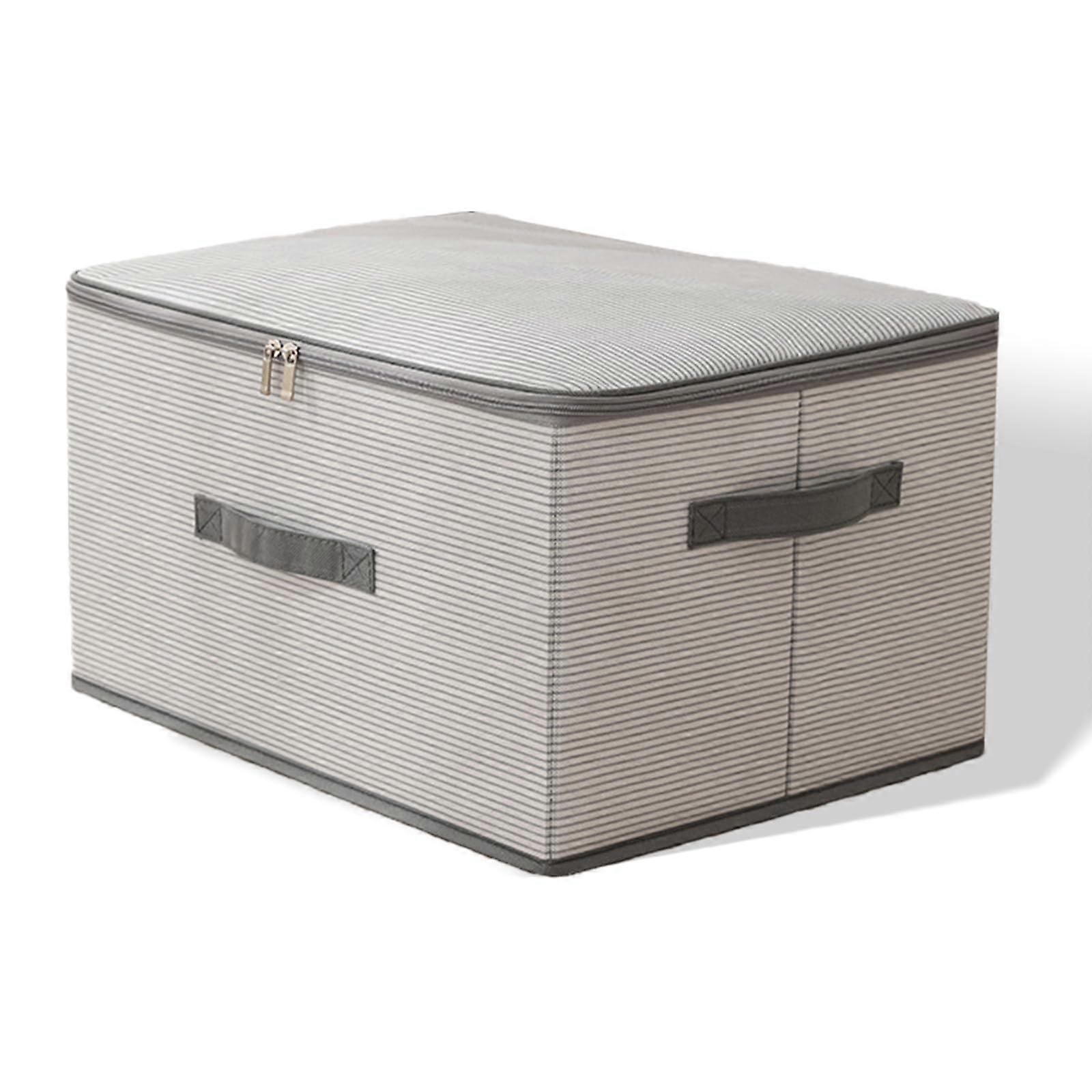 13 Qt Foldable Storage Bins with Zipper Lid and Handles, Durable Closet Organizer for Home Office Grey