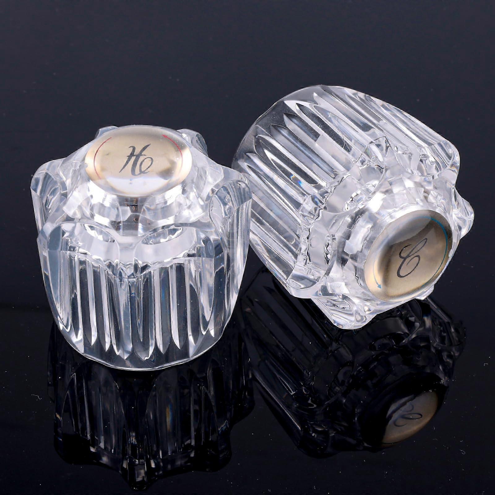 Shower Knob Replacement Set Acrylic Hot and Cold for Delta and Peerless Bathtub Faucet Handle Kit