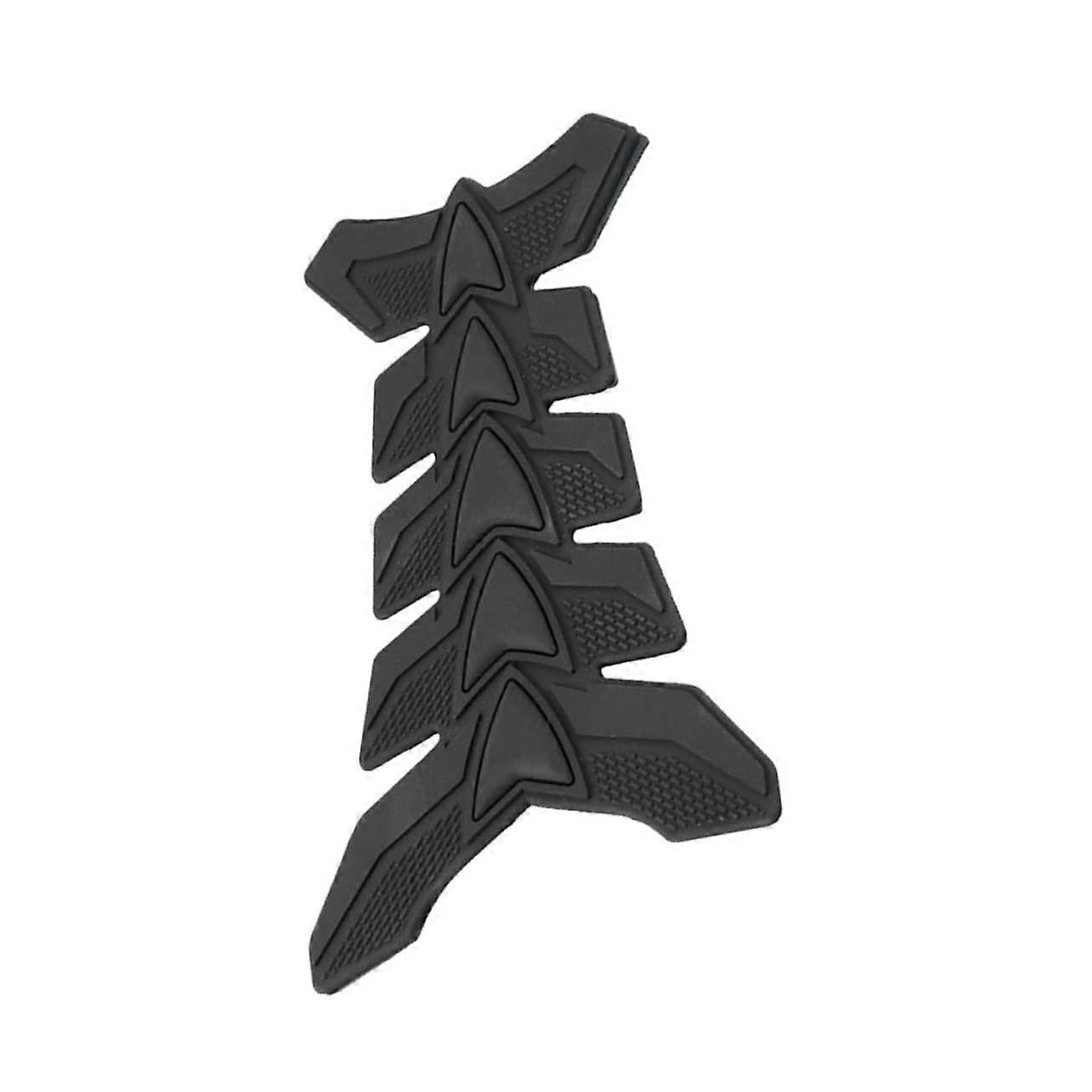 Motorcycle Tank Pad Sticker ScratchResistant Fishbone Protector Black 20x12.5x10cm