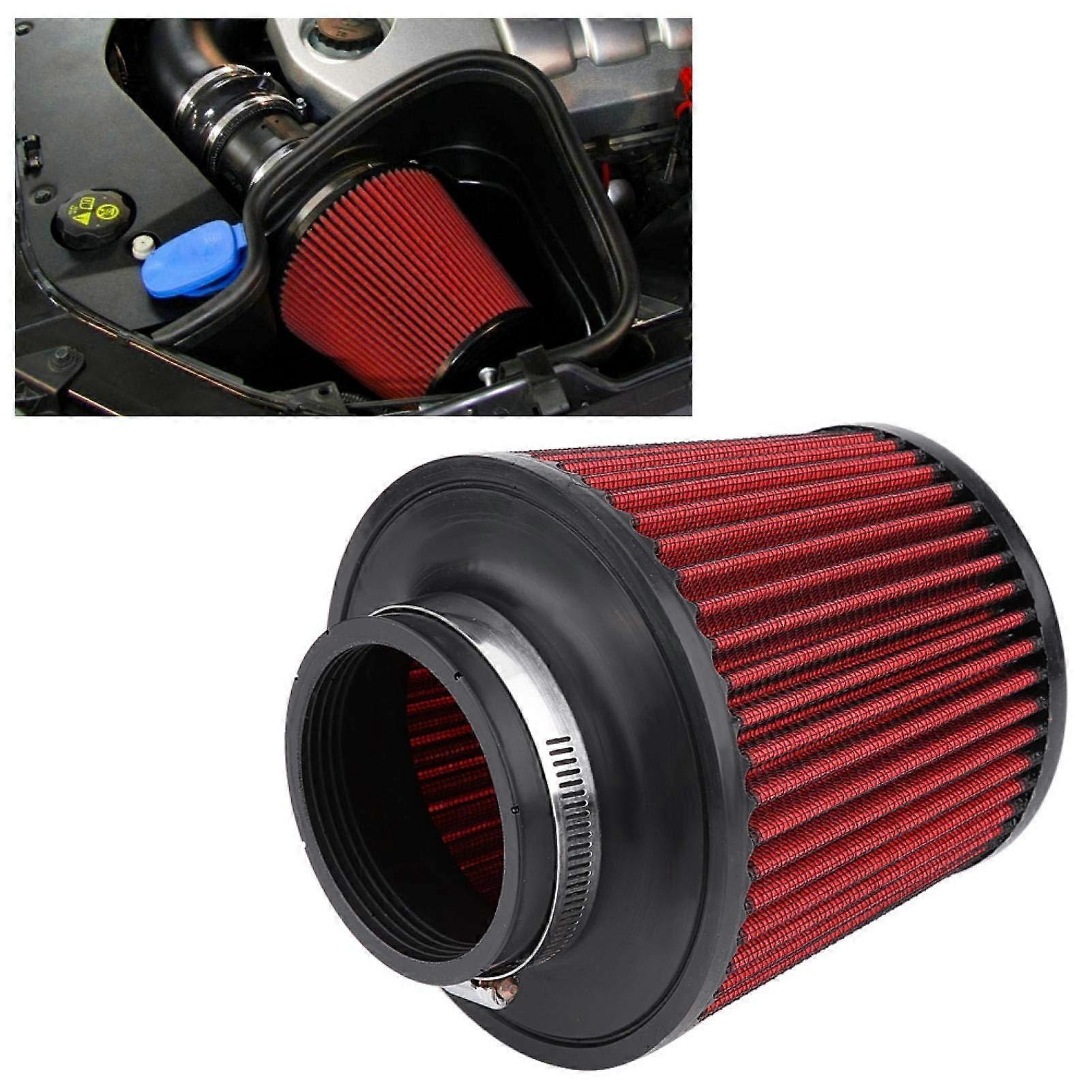 Universal 76mm Cone Air Filter  Flow Intake Washable Reusable Cotton Filter Boosts Horsepower