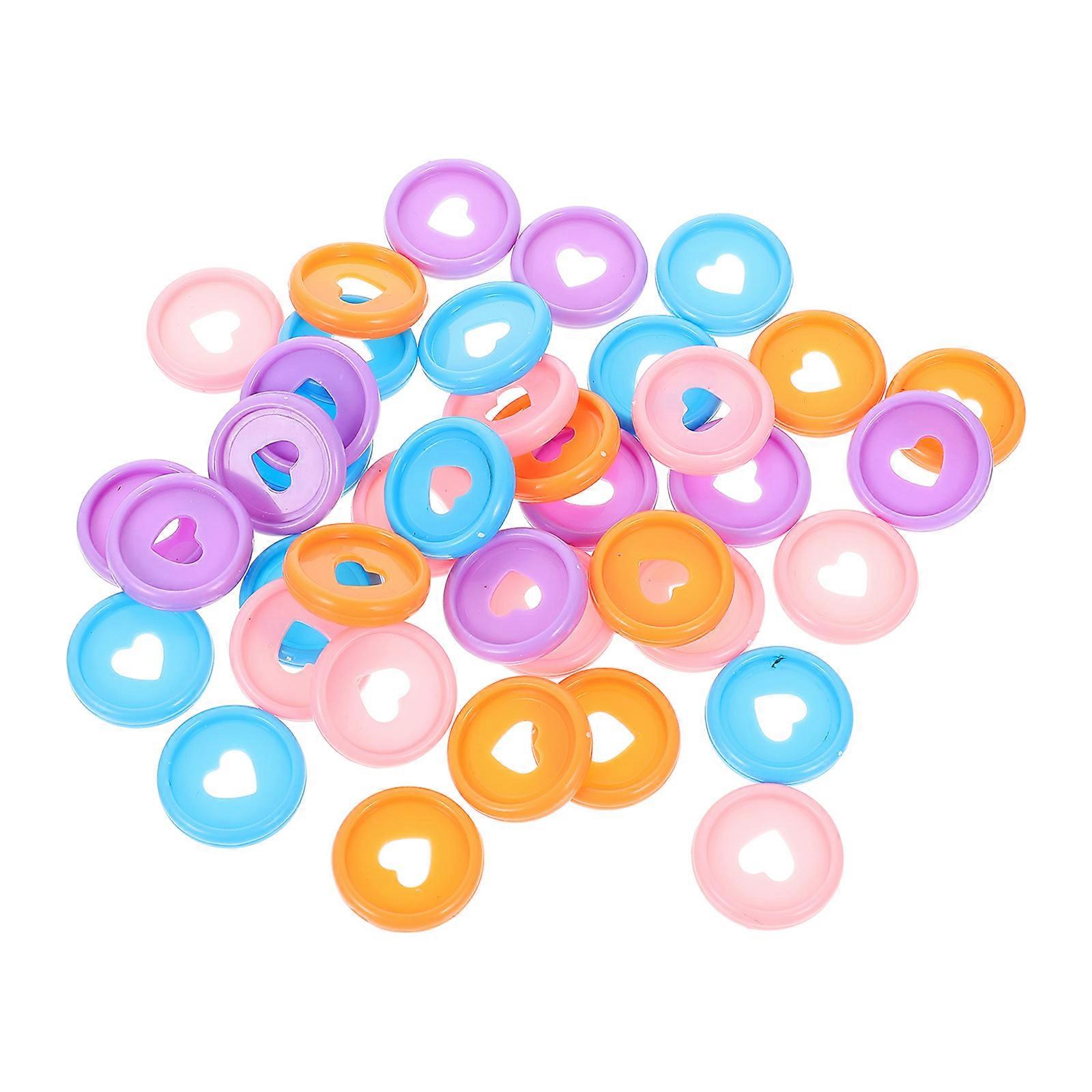 Heart Binding Buckle Plastic Book Binding Discs for DIY 40Pcs Set