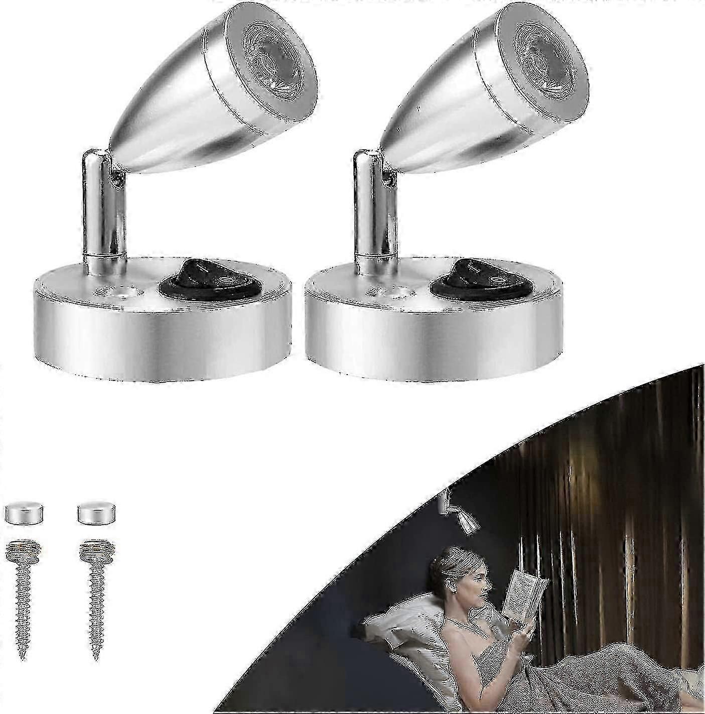 2 Led Spotlight Reading Lights 3w 12v With Switch 25-26