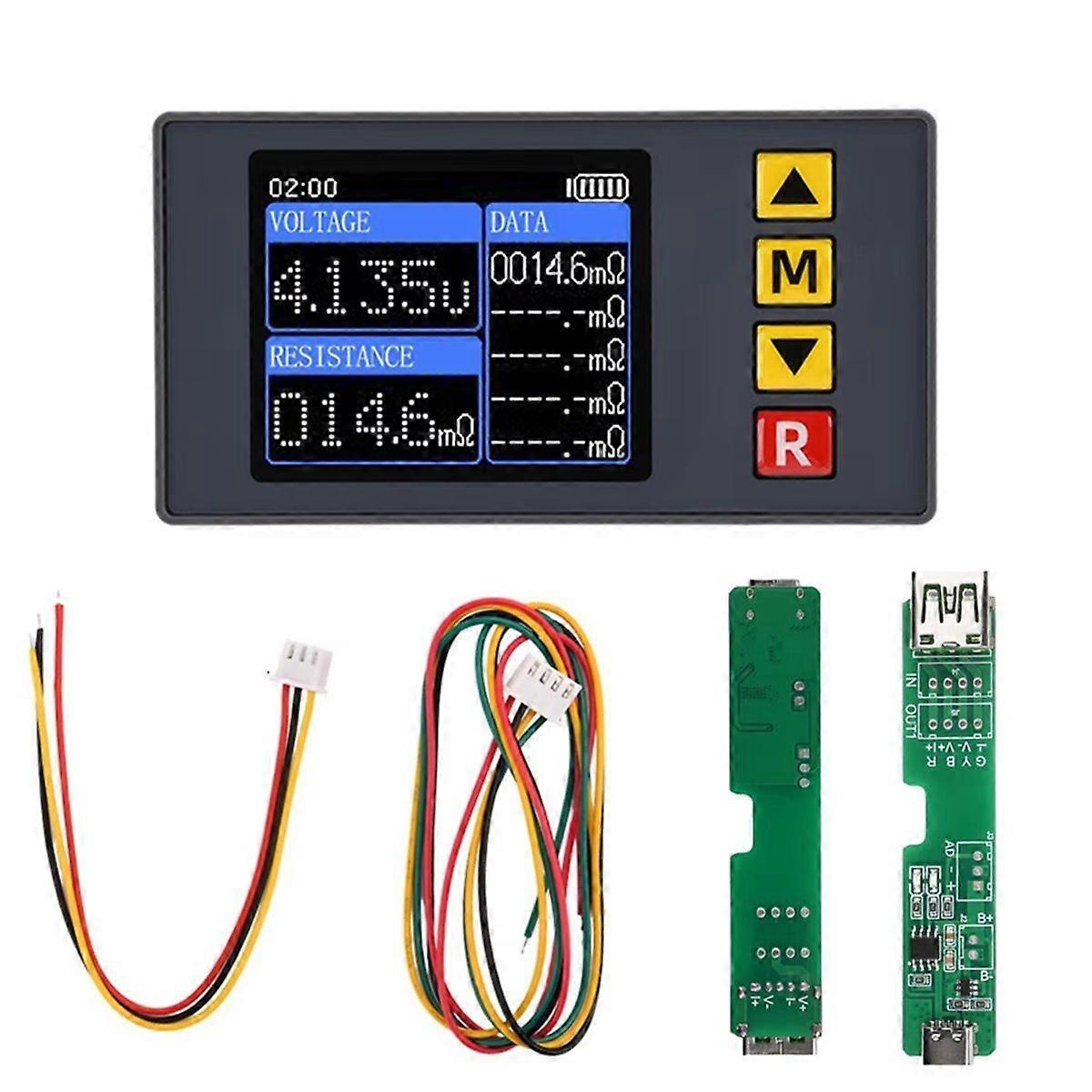 TS457 DC 5V Voltmeter Internal Resistance Tester Detector Voltage Meter AC 4-Wire Method with Clip