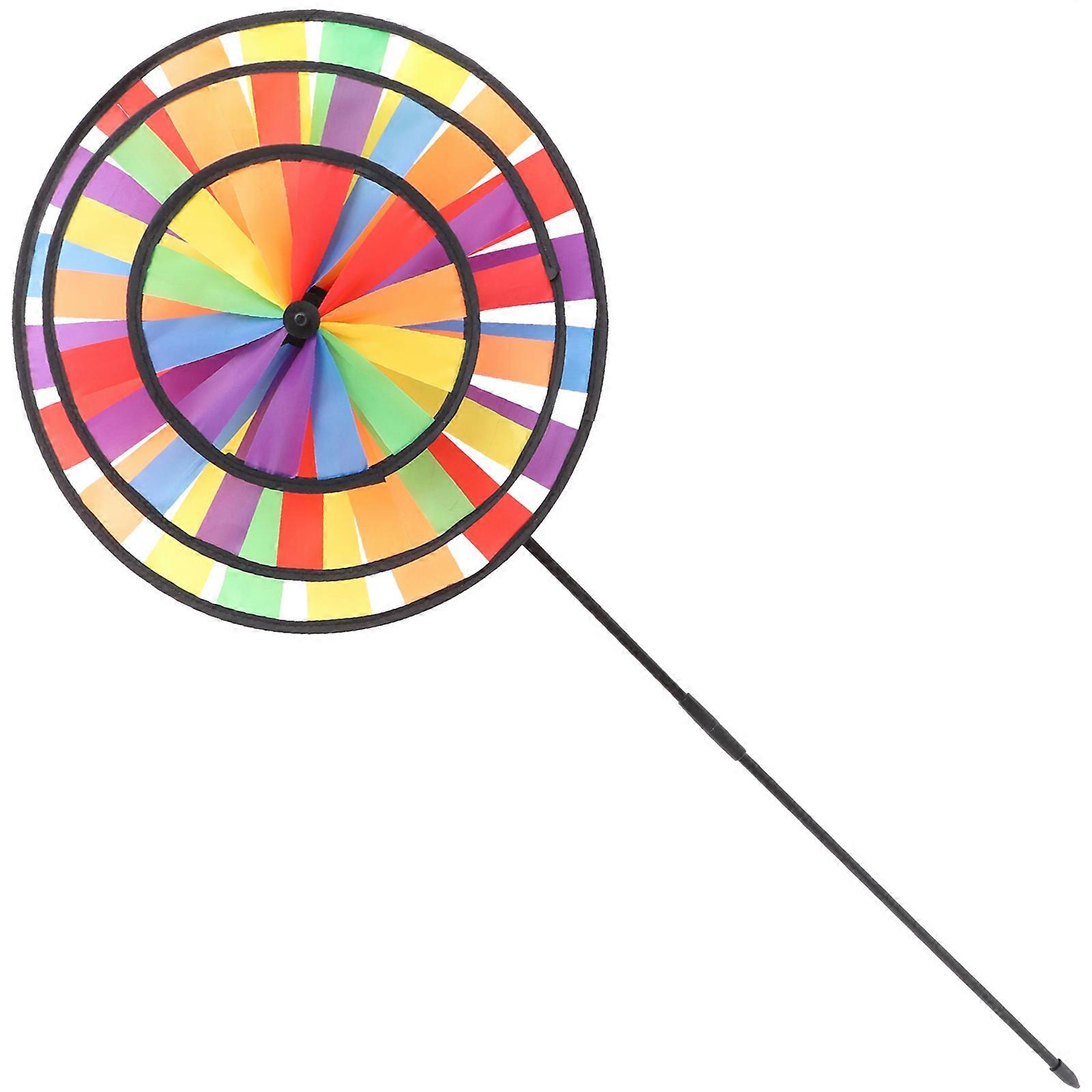 Wind Spinner Rainbow Windmill for Decoration 1Pcs Colorful Rotary Windmill