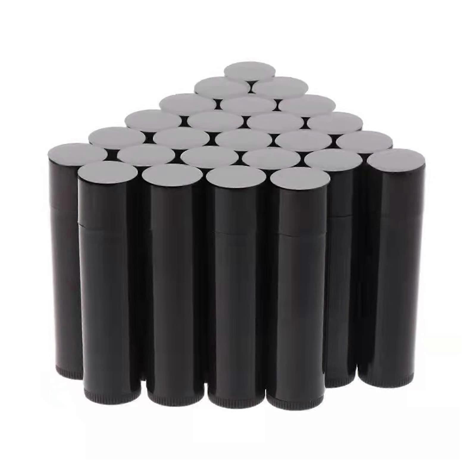 100pcs 5ml Empty Lip Balm Tubes Bulk Lip Gloss Containers Travel Size Black Flat Caps