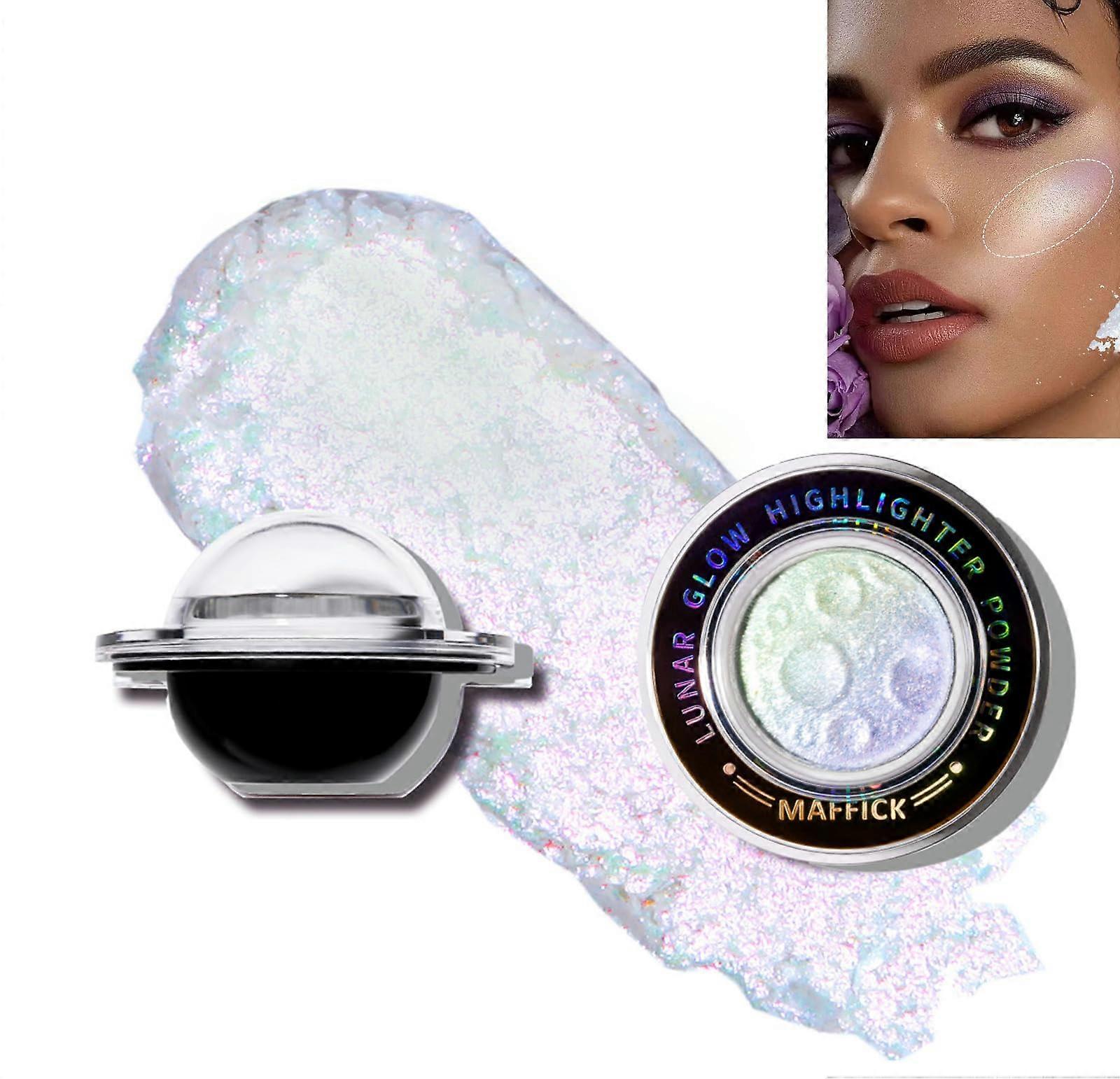 Multichrome Highlighter Palette with Holographic Sparkle, Silky Blendable Face and Eye Makeup