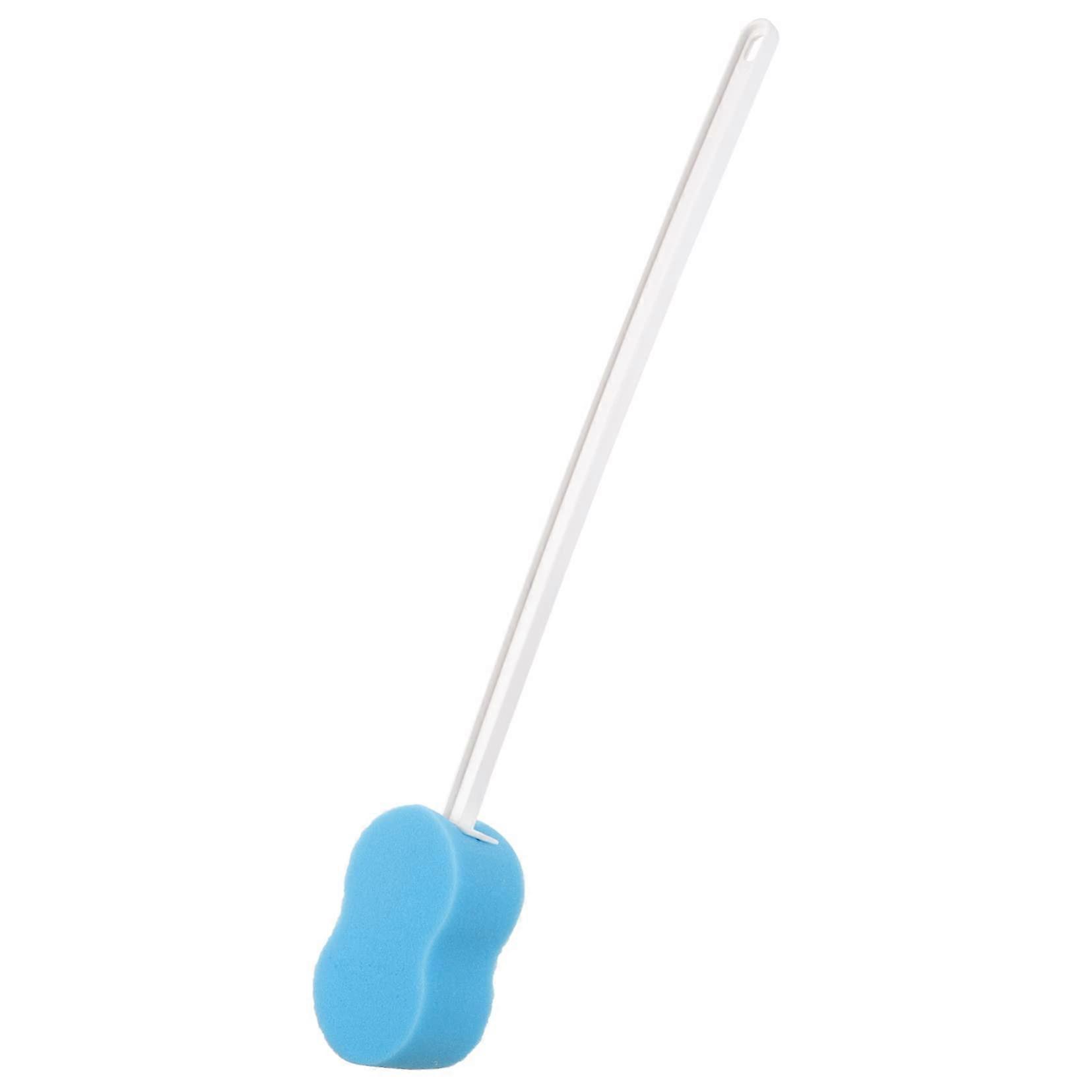 Back Scrubber for Shower with Long Handle Bath Brush, Soft Sponge, Gentle Exfoliation, Blue