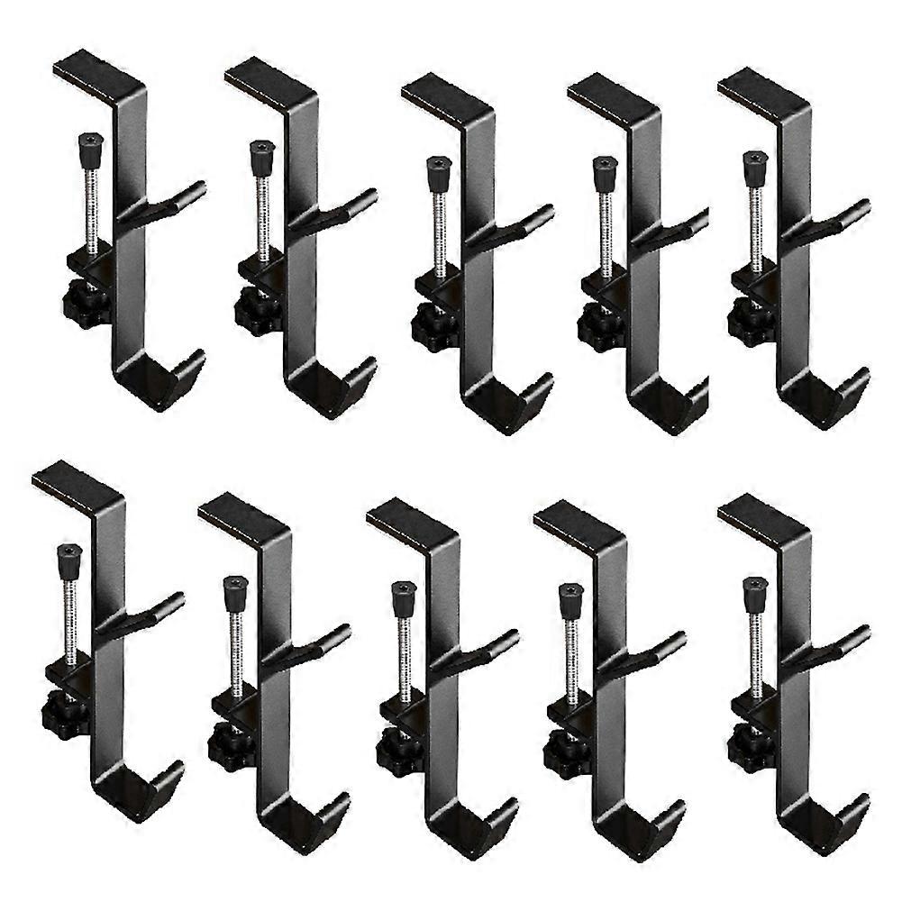 10pcs Double-Layer Locking Desk Hook Bag Hook Office Desk Mobile Bag Hook Desk Side Table Hook Blac