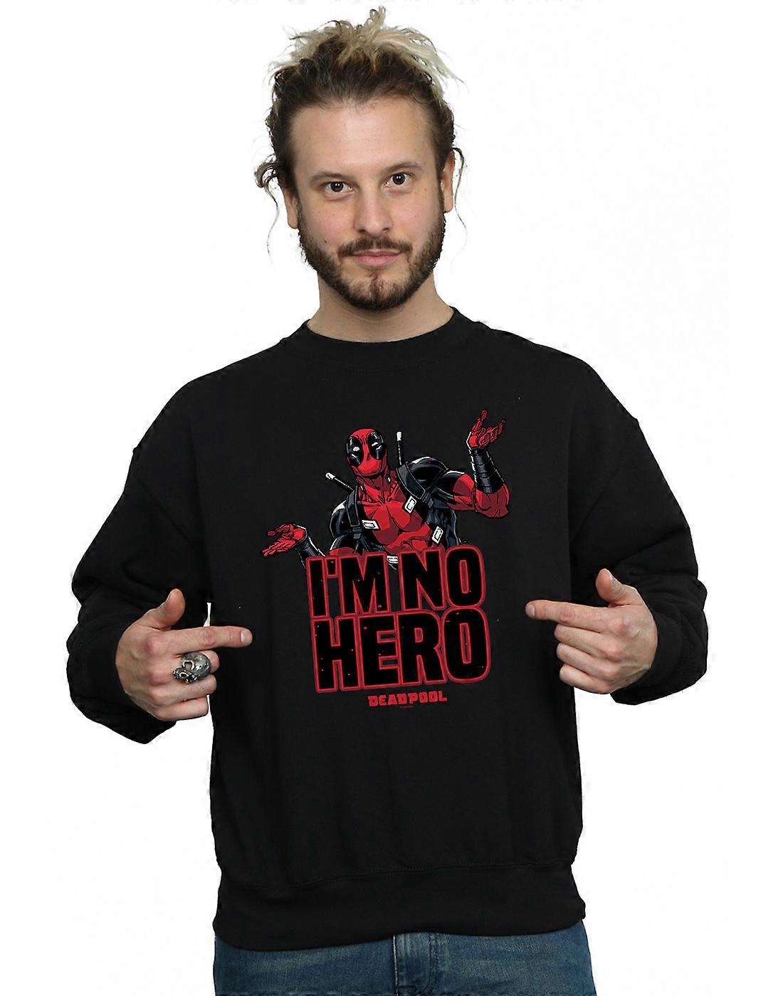 Marvel Men's Deadpool I'm No Hero Sweatshirt