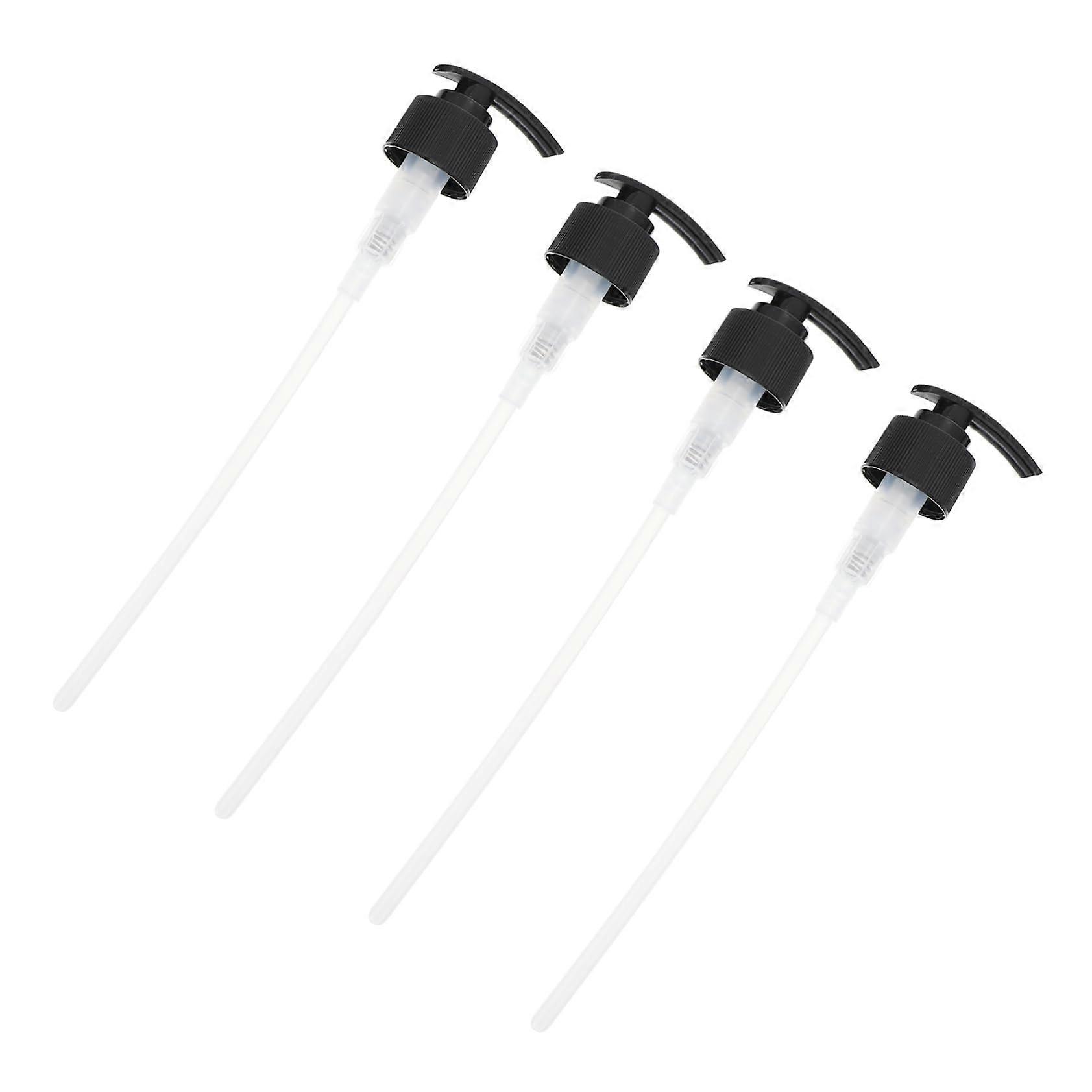 4PCS Black Plastic Soap Dispenser Pump Replacement for Kitchen and Bathroom, Long Nozzle Leakproof