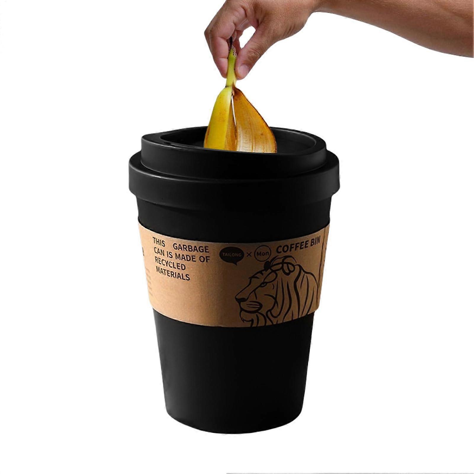 Swing Lid Trash Can White Plastic Small Garbage Bin Large Capacity for Bathroom Kitchen Office