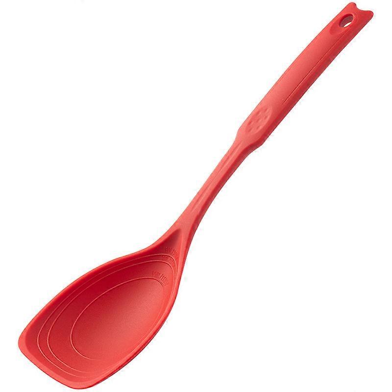 Kitchen Tool Silicone Spoon Multi purpose Grip Comcompatible withtable Anti slip Round Handle Large Cookware Tableware Spoon