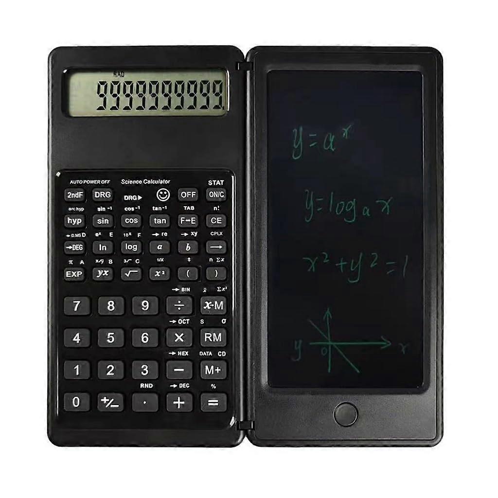 Scientific Calculator with 6.5' LCD Writing Pad, Dual Function Clamshell Design, Solar Powered