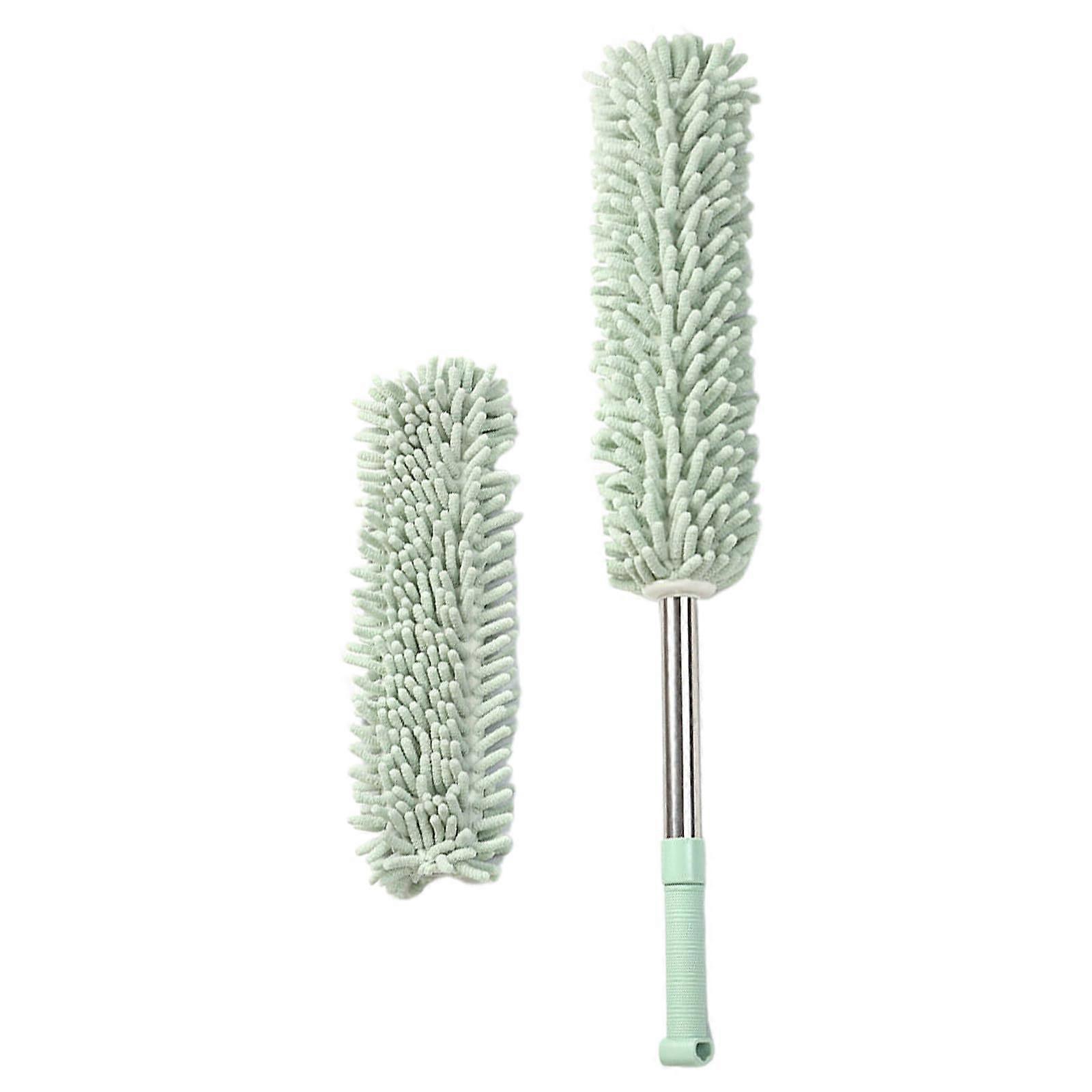 Microfiber Duster with Extendable Telescopic Handle for  Ceilings and Corners, Light Green