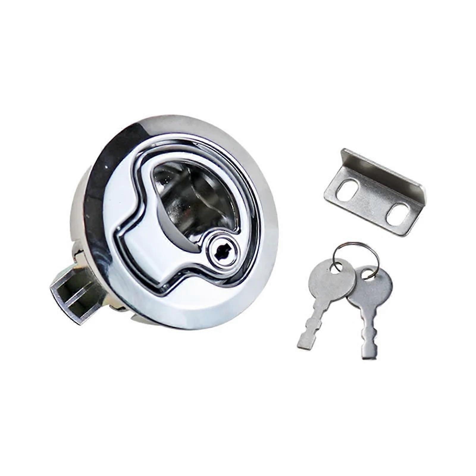 Stainless Steel Cabinet Lock Flush Mount Glossy Round Lock for Industrial Boxes and Toolboxes