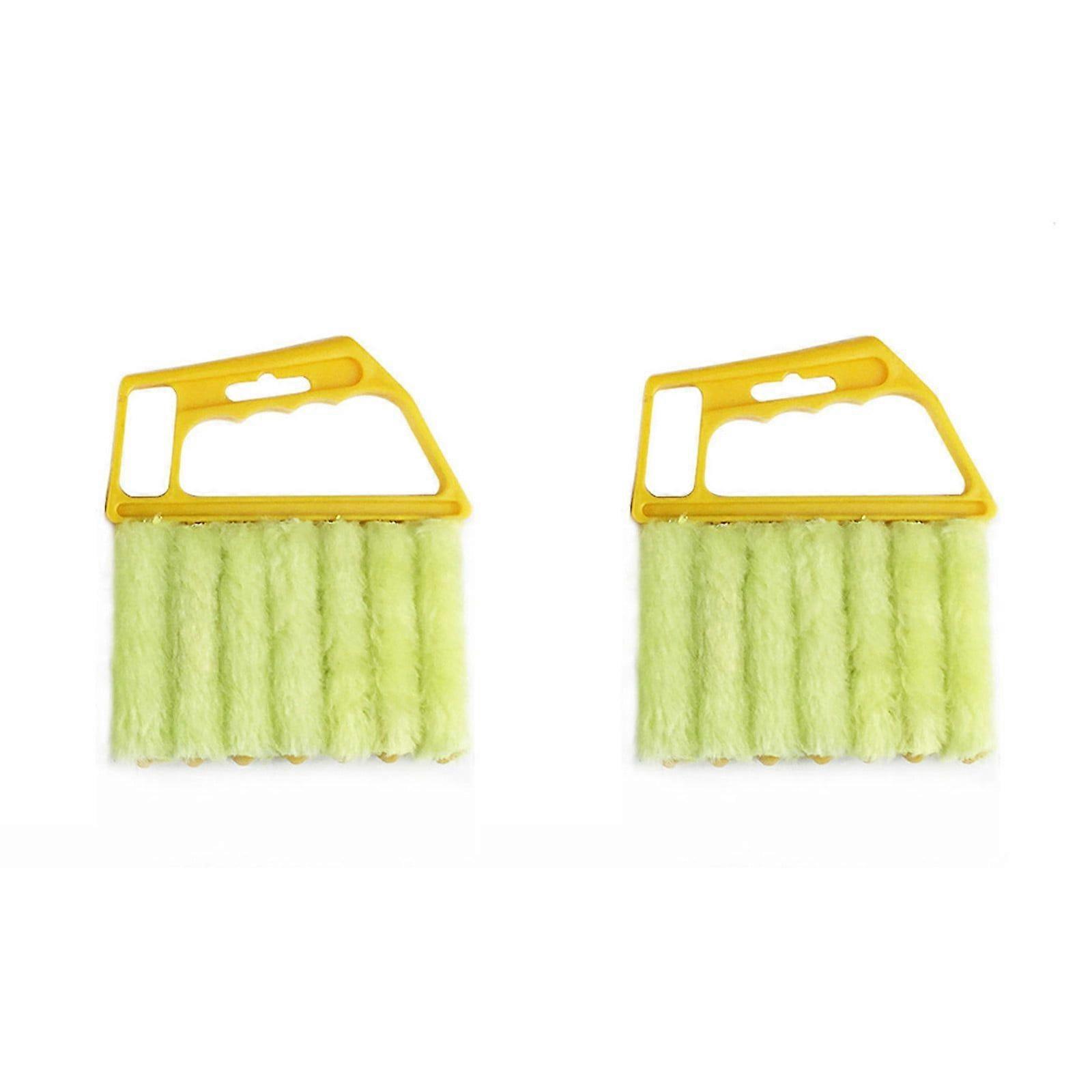 2pc Blind Cleaner Tool,Mini Blind Duster Brush Clean Venetian Blind Brush Yellow