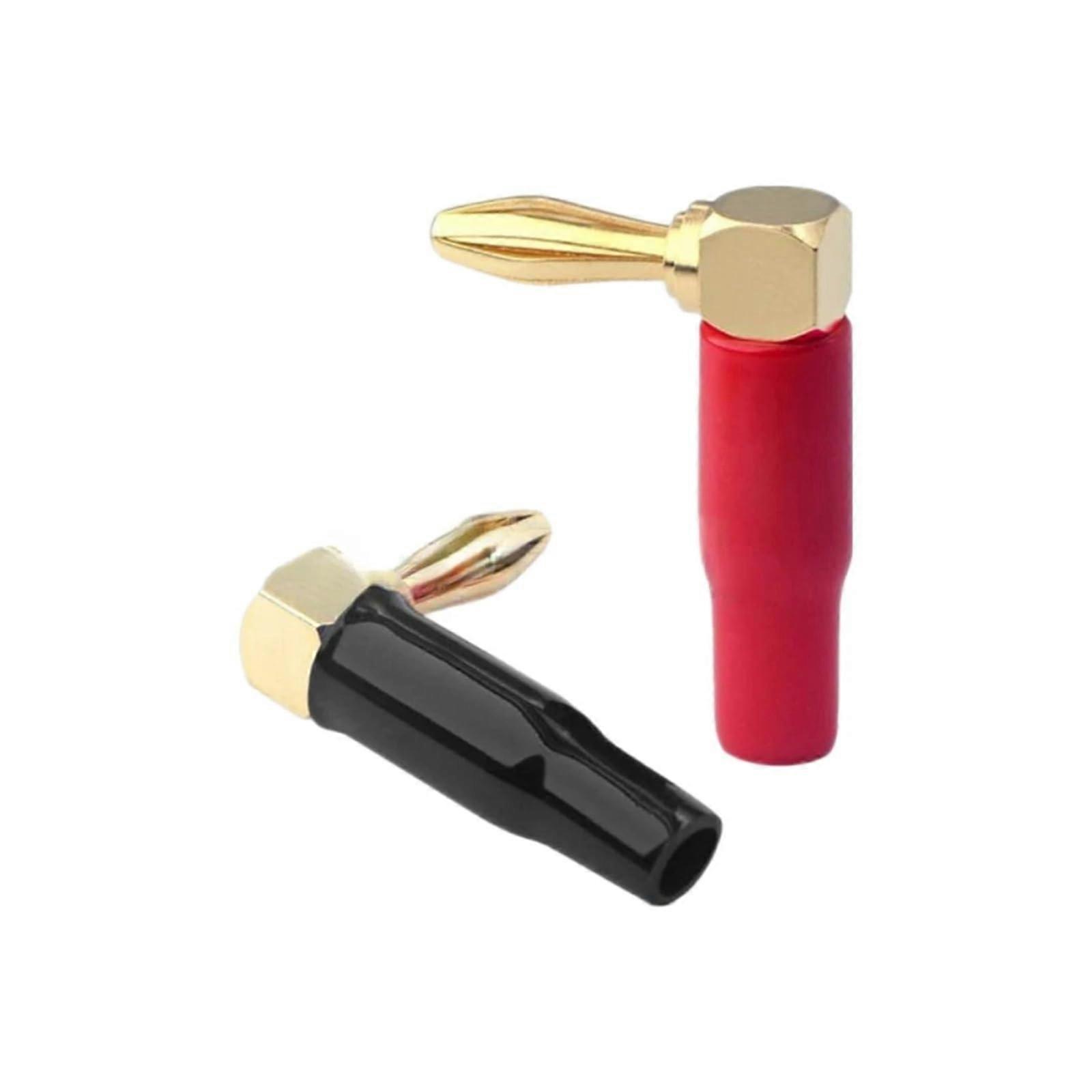 20PCS 4mm Right Angle Banana Plug Connectors Red Black Secure Wire Installation Durable Shell