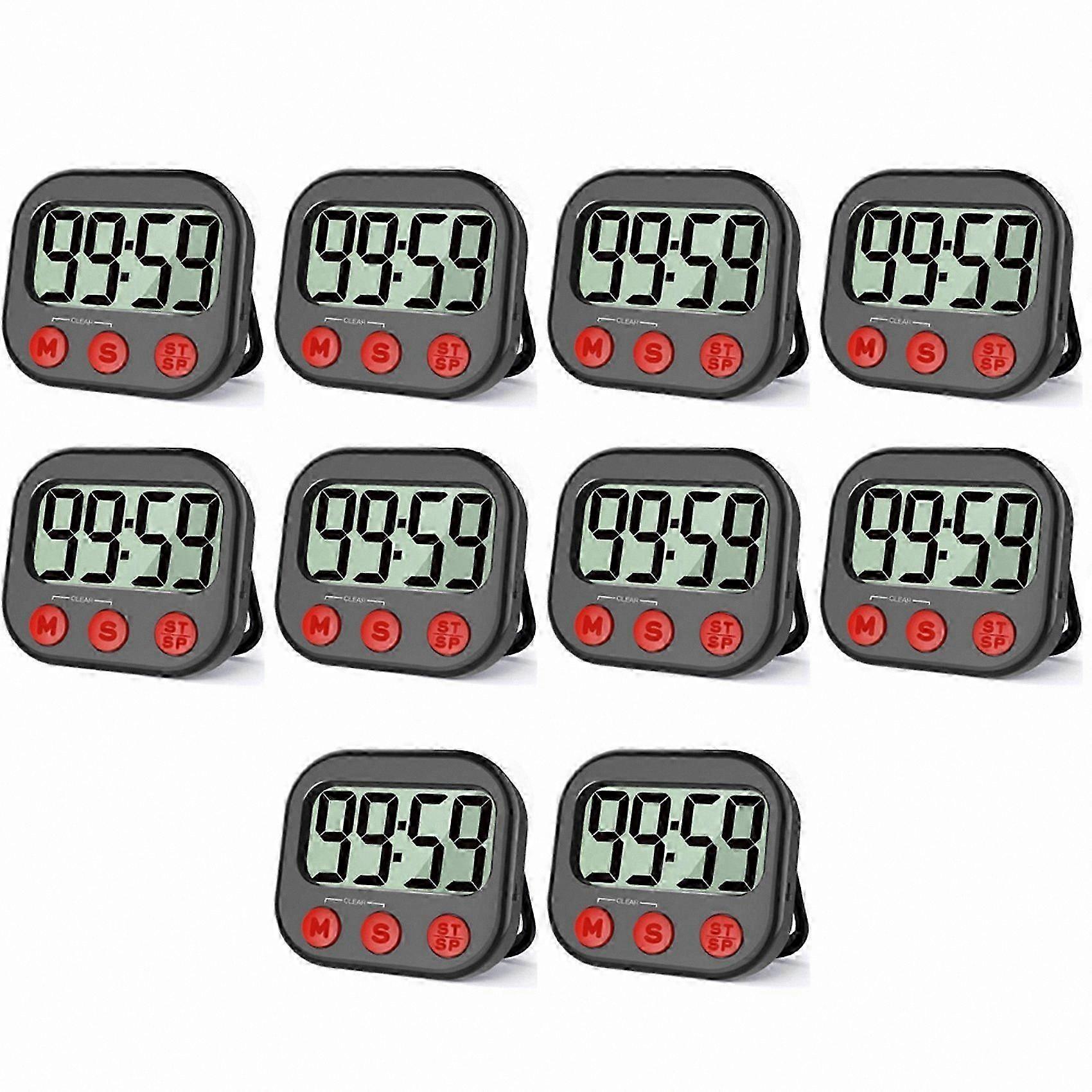 Digital Kitchen Timer with Large LCD Screen, Magnetic Countdown Stopwatch Clock, 10X Visual Timer for Home and Office Use