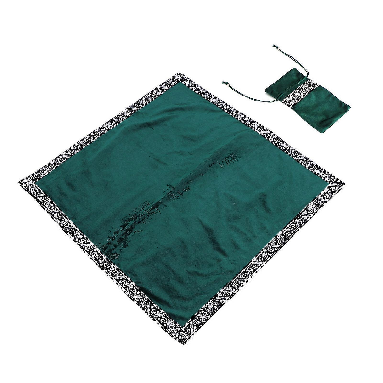 Tarot Cards Tablecloth Green for Divination Use with 7Pcs Included