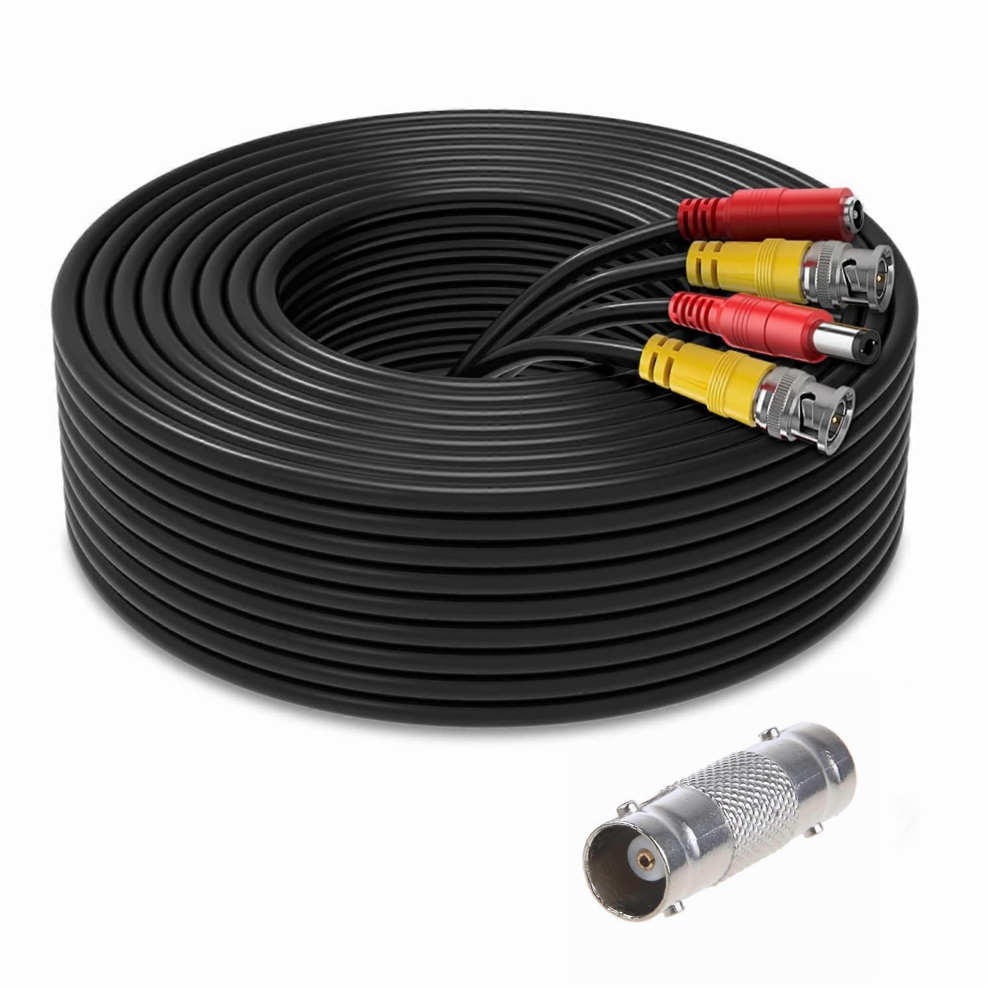 100ft CCTV BNC Video Power Cable for Security Camera DVR Compatible with Kguard Plug and Play