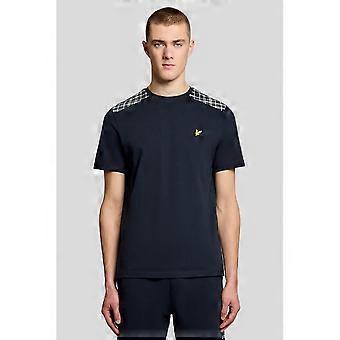 Men's Lyle & Scott Ts2460v Contrast Check Shoulder Panel Cotton Half Sleeve T-shirt